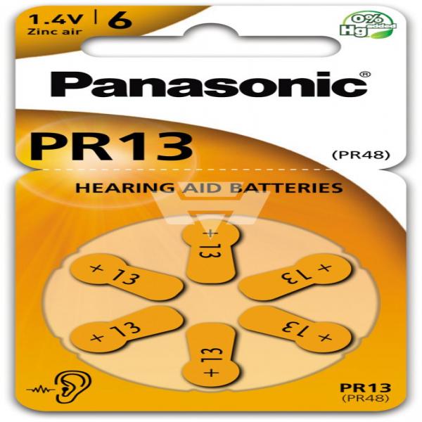 Hörgerät-Batterie Panasonic PR-13, 6 Stück