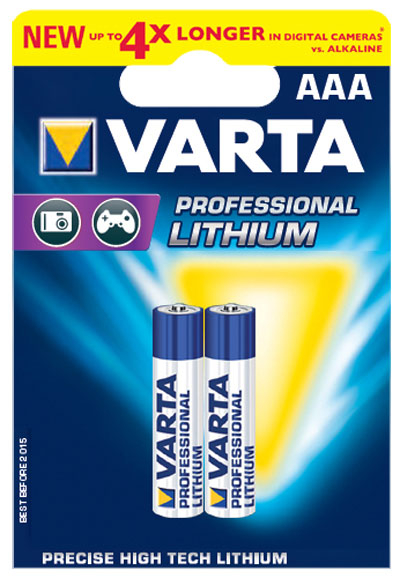 Batterien AAA Micro, Varta Professional Lithium, 2 Stück, wie LR03, AAA, Micro, LR03EE, AM4, Size S