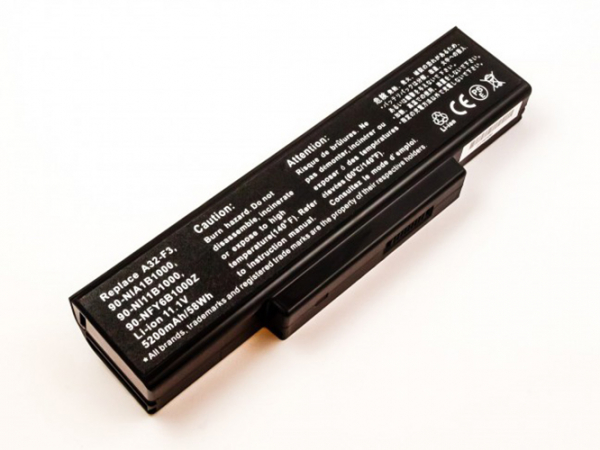 Akku für Asus F2, F3, M51, Z53, wie 90-NI11B1000, 90-NI11B1000Y, 90-NIA1B1000, A32-F3, 5200 mAh