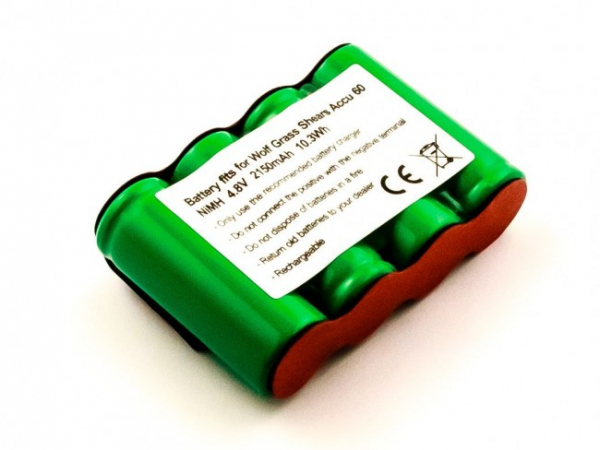 Akku für Wolf Rasenschere Accu 60, Grass Shears Accu 60, 2150 mAh, 4,8 V