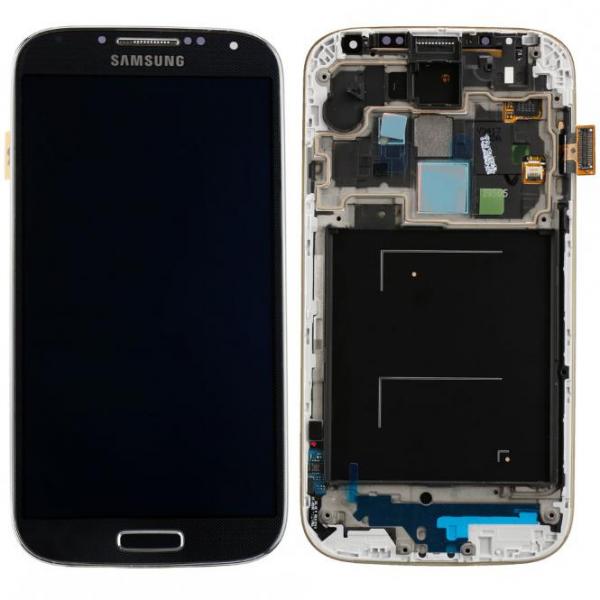 Komplett LCD+ Frontcover für Samsung Galaxy S4 i9500/i9505, gau/schwarz, wie GH97-14655B