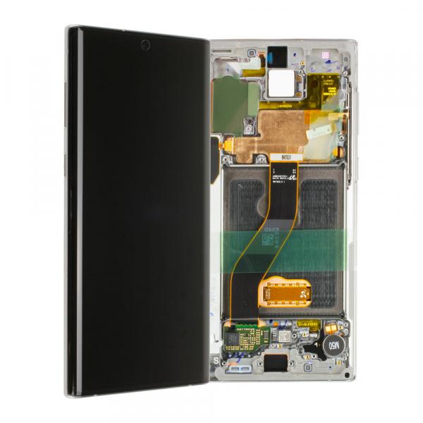 LCD Kompletteinheit inkl. Frontcover für Samsung Galaxy Note 10 N970F, silber