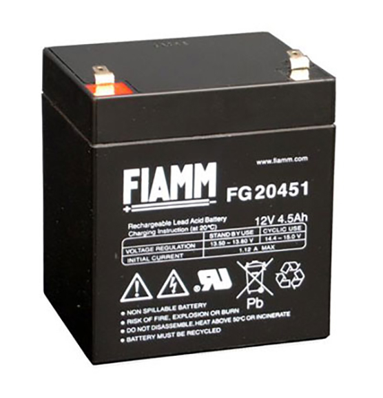 Blei-Akku Fiamm FG20451, 4,8 mm Faston Anschluss, 12 Volt, 4,5 Ah