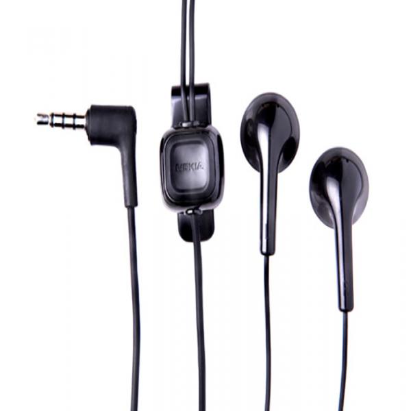 Stereo-Headset original Nokia WH-102, HS-125, 3.5 mm Stecker, schwarz für Asha 200, 201, 202, 203