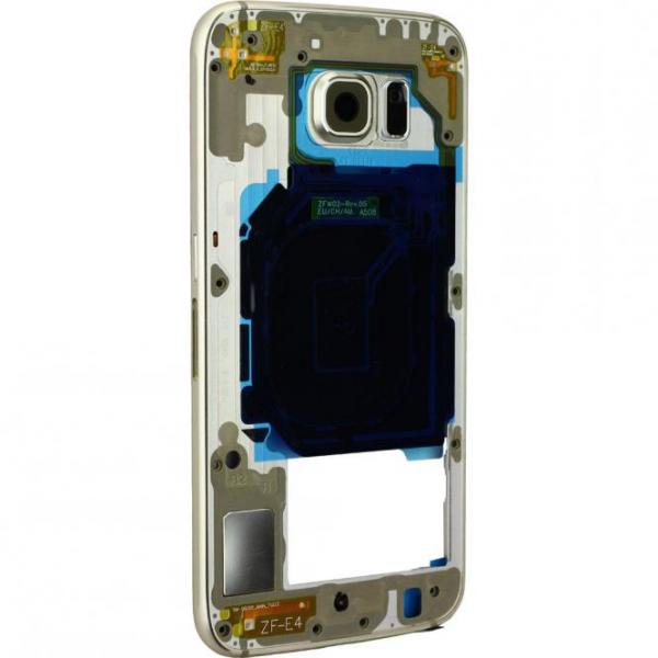 Mittelrahmen für Samsung Galaxy S6 G920F, gold, aufbereitet