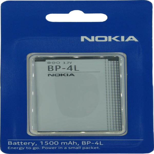 Akku Nokia original BP-4L für 6650f, 6760s, E52, E55, E61i, E72, E90, N97, N810, im Blister