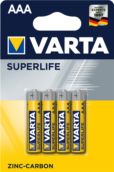 Batterie AAA Micro 4er Blister VARTA SUPERLIFE, wie LR03, AAA, Micro, 1.5V, 650mAh, ZnC